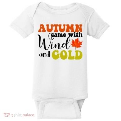Autumn Came With Wind And Gold Baby Bodysuit