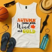 Autumn Came With Wind And Gold Tank Top thumb 4