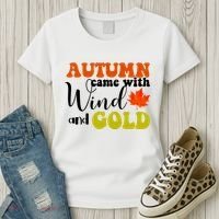 Autumn Came With Wind And Gold Women's T-Shirt thumb 3