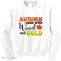 Autumn Came With Wind And Gold Kids Sweatshirt thumb 0