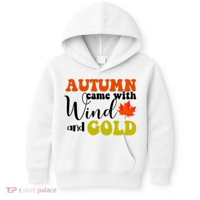 Autumn Came With Wind And Gold Kids Hoodie