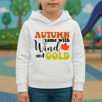 Autumn Came With Wind And Gold Kids Hoodie thumb 3