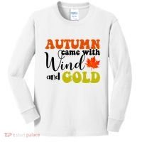 Autumn Came With Wind And Gold Kids Long Sleeve Shirt thumb 0