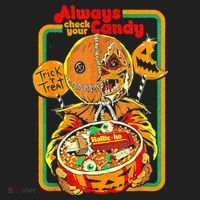 Always Check Your Candy Trick Or Treat Funny Halloween Beanie thumb 2