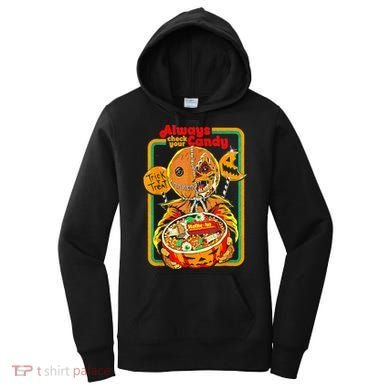 Always Check Your Candy Trick Or Treat Funny Halloween Women's Hoodie