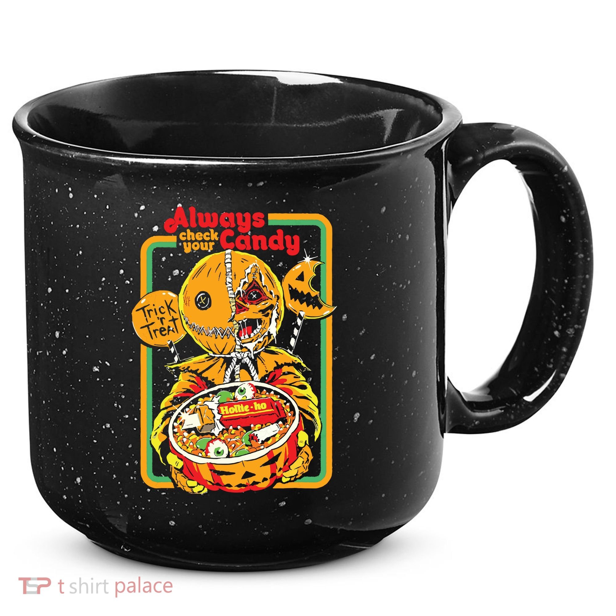 Always Check Your Candy Trick Or Treat, Funny Halloween 15oz Campfire Ceramic Mug