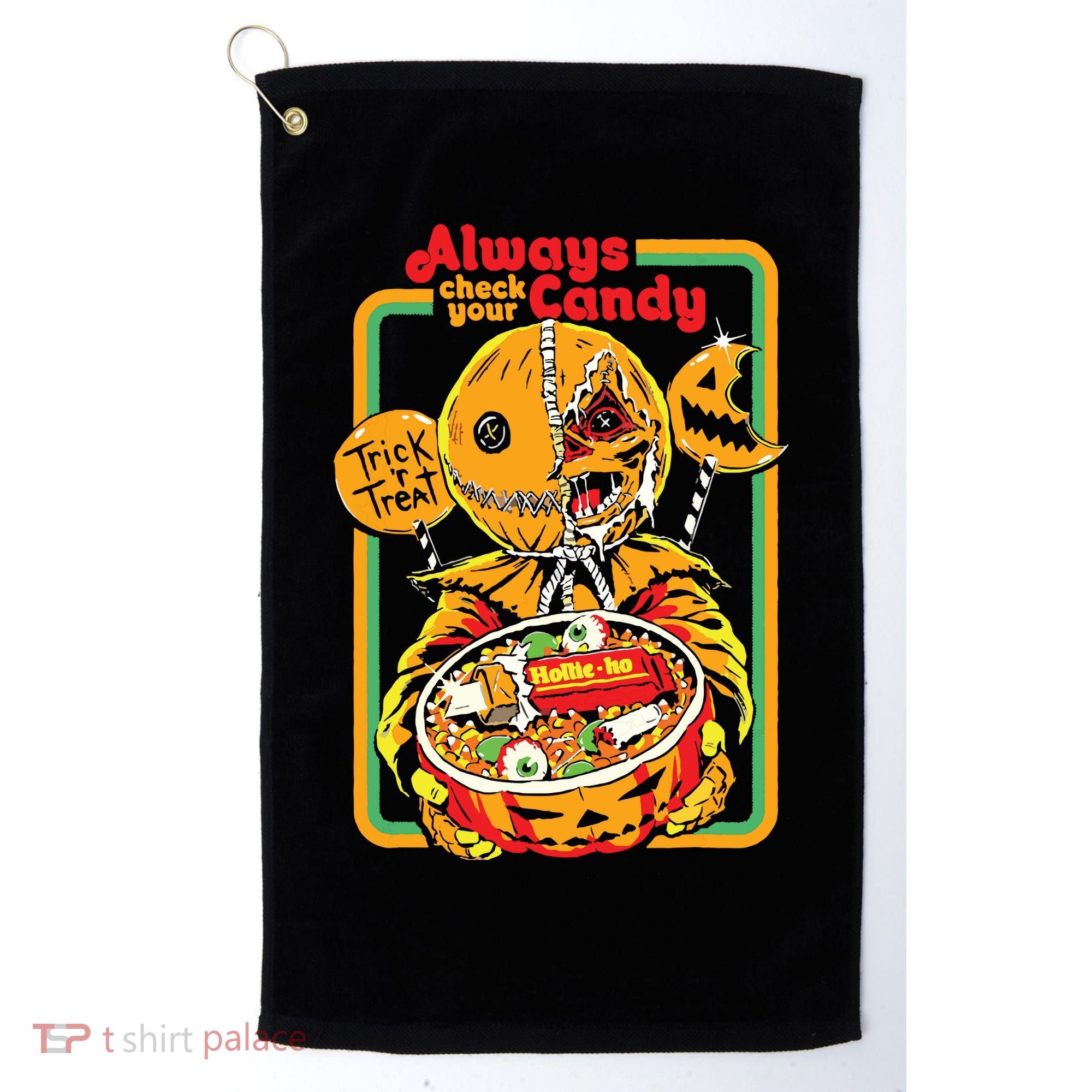 Always Check Your Candy Trick Or Treat, Funny Halloween Golf Towel