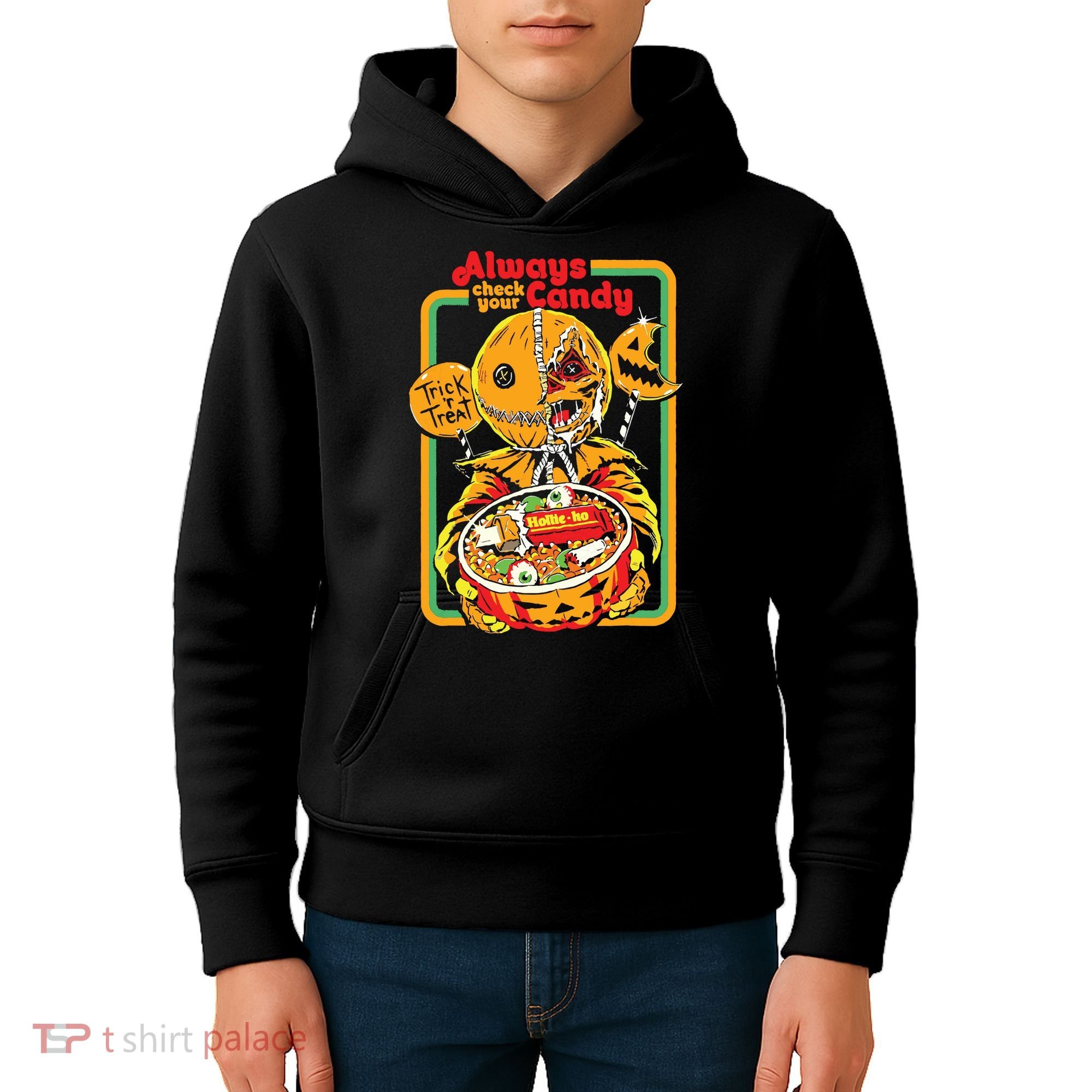 Always Check Your Candy Trick Or Treat, Funny Halloween Kids Hoodie