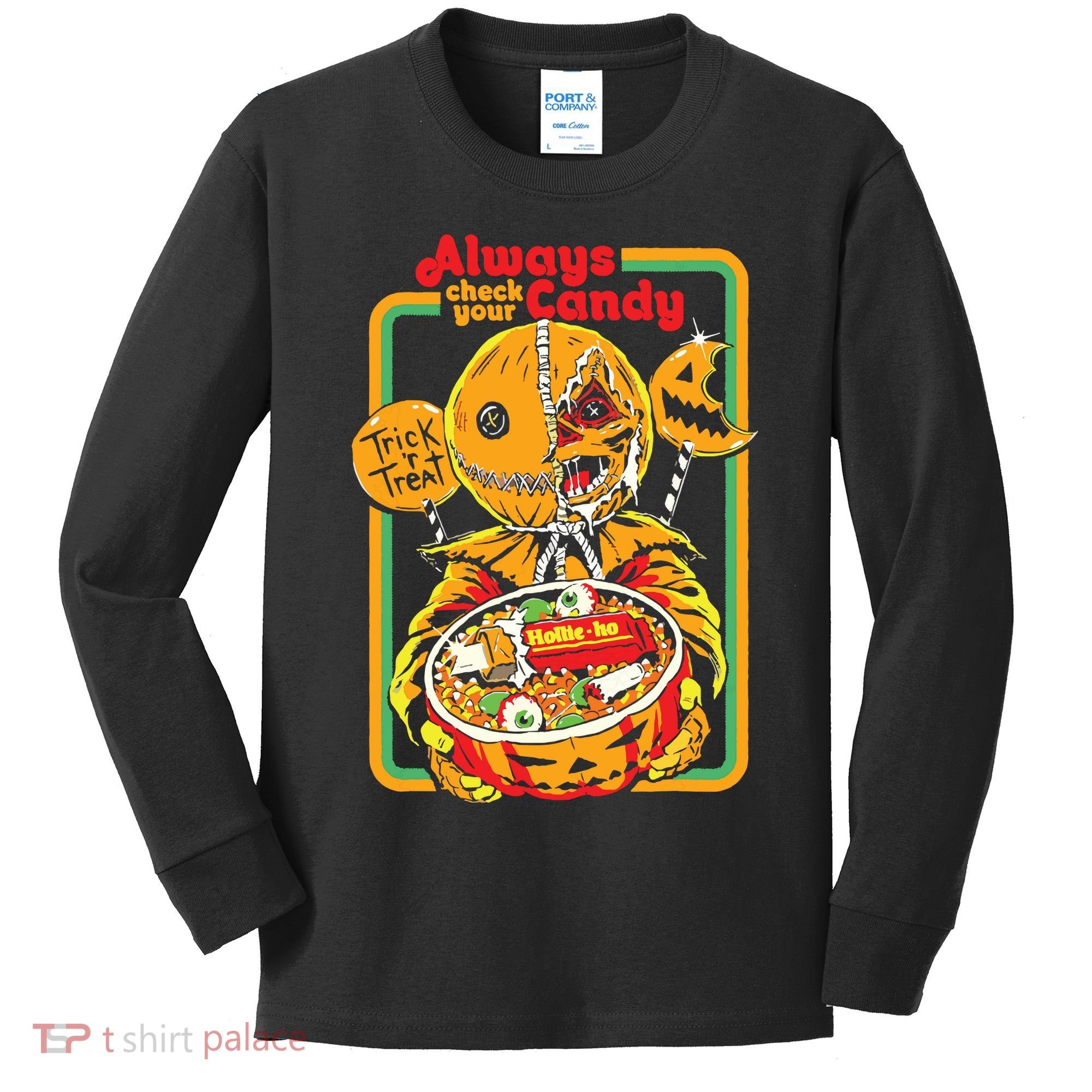 Always Check Your Candy Trick Or Treat, Funny Halloween Kids Long Sleeve Shirt