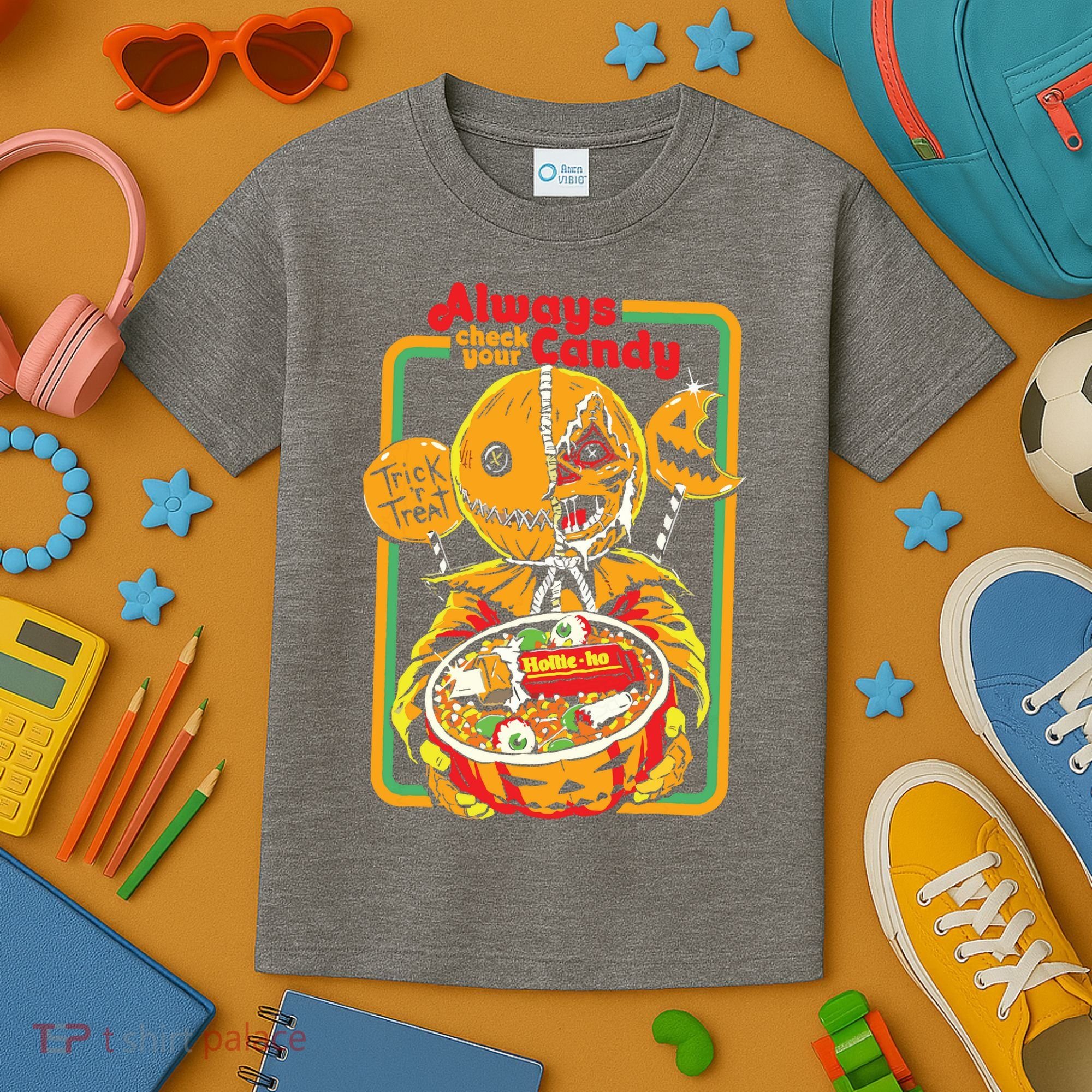 Always Check Your Candy Trick Or Treat, Funny Halloween Kids T-Shirt