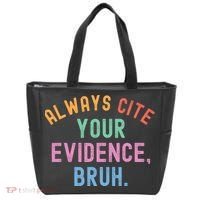 Always Cite Your Evidence Bruh Funny Retro English Teacher Tote Bag thumb 0