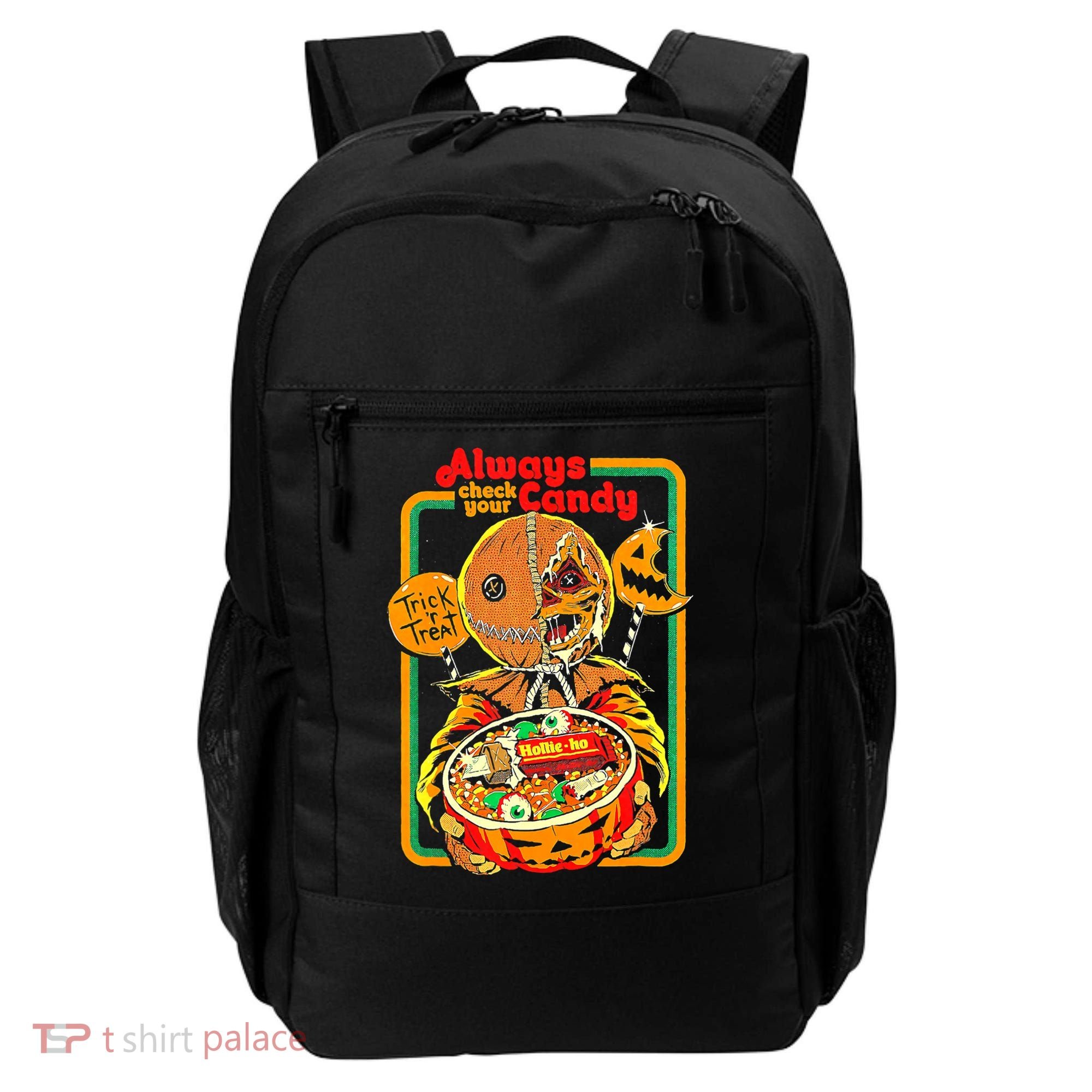 Always Check Your Candy Trick Or Treat, Funny Halloween Tee Backpack