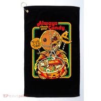 Always Check Your Candy Trick Or Treat, Funny Halloween Tee Golf Towel thumb 0