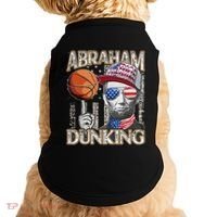 Abraham Dunking Abe Lincoln Basketball Patriotic 4th of July Doggie Tank thumb 0