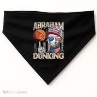 Abraham Dunking Abe Lincoln Basketball Patriotic 4th of July USA-Made Doggie Bandana thumb 0