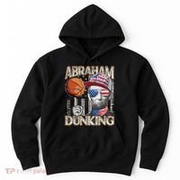 Abraham Dunking Abe Lincoln Basketball Patriotic 4th of July Hoodie thumb 0