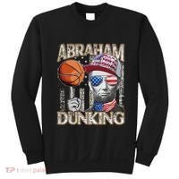 Abraham Dunking Abe Lincoln Basketball Patriotic 4th of July Sweatshirt thumb 0