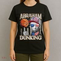 Abraham Dunking Abe Lincoln Basketball Patriotic 4th of July T-Shirt thumb 4