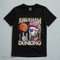 Abraham Dunking Abe Lincoln Basketball Patriotic 4th of July T-Shirt thumb 5