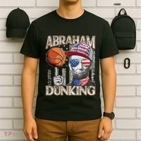 Abraham Dunking Abe Lincoln Basketball Patriotic 4th of July T-Shirt thumb 6