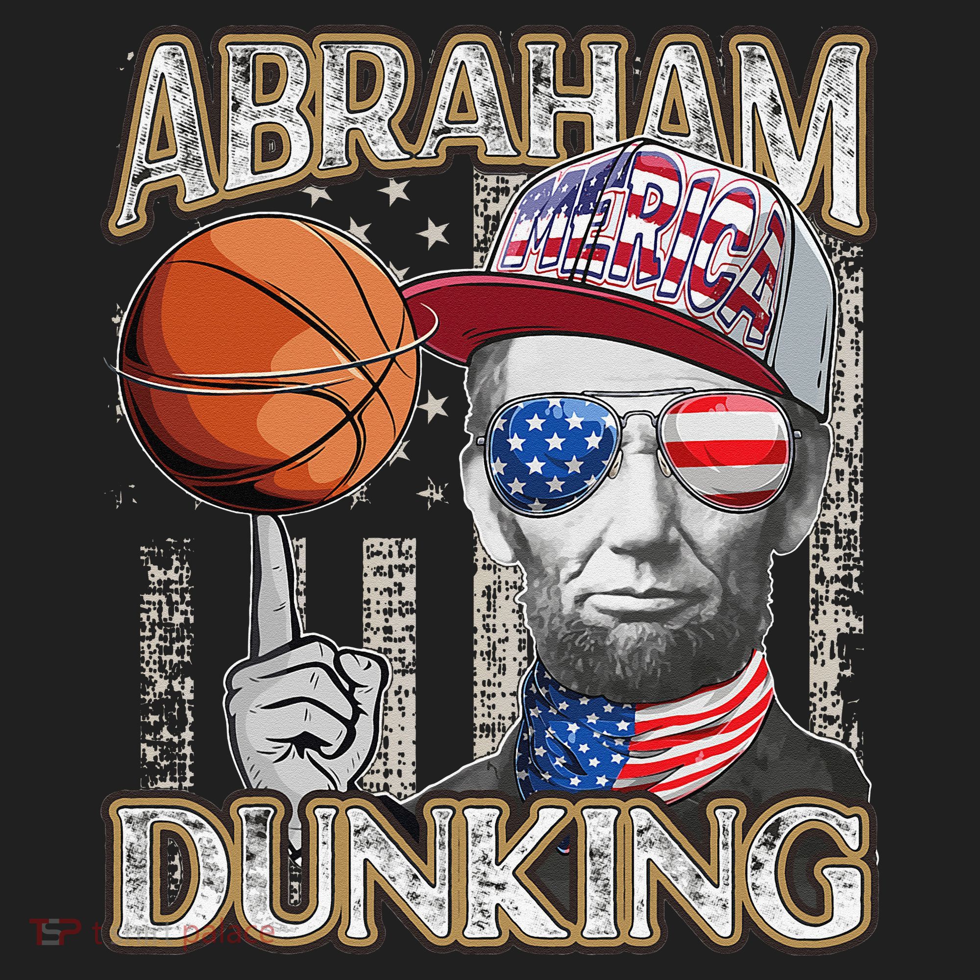 Abraham Dunking Abe Lincoln Basketball Patriotic 4th of July Beanie