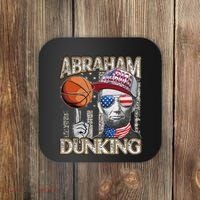 Abraham Dunking Abe Lincoln Basketball Patriotic 4th of July Coaster thumb 0