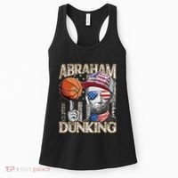 Abraham Dunking Abe Lincoln Basketball Patriotic 4th of July Women's Tank Top thumb 0