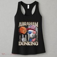 Abraham Dunking Abe Lincoln Basketball Patriotic 4th of July Women's Tank Top thumb 3