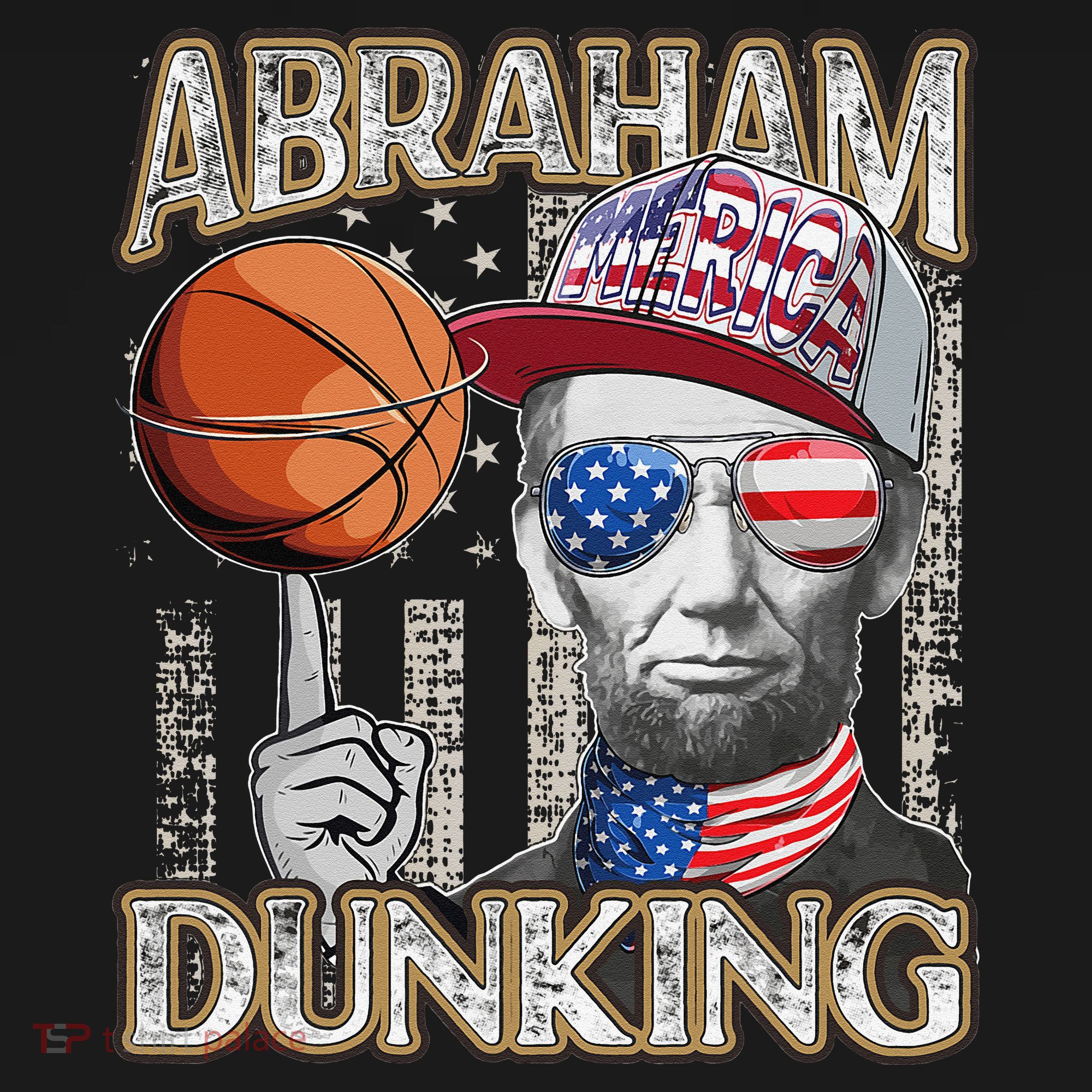 Abraham Dunking Abe Lincoln Basketball Patriotic 4th of July Women's Tank Top