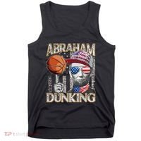Abraham Dunking Abe Lincoln Basketball Patriotic 4th of July Tank Top thumb 0