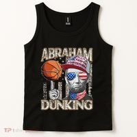 Abraham Dunking Abe Lincoln Basketball Patriotic 4th of July Tank Top thumb 2