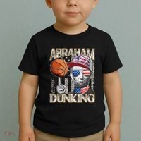 Abraham Dunking Abe Lincoln Basketball Patriotic 4th of July Toddler T-Shirt thumb 2