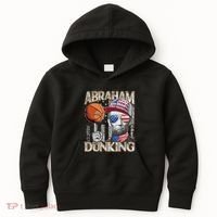 Abraham Dunking Abe Lincoln Basketball Patriotic 4th of July Kids Hoodie thumb 0