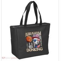 Abraham Dunking Abe Lincoln Basketball Patriotic 4th of July Tote Bag thumb 2
