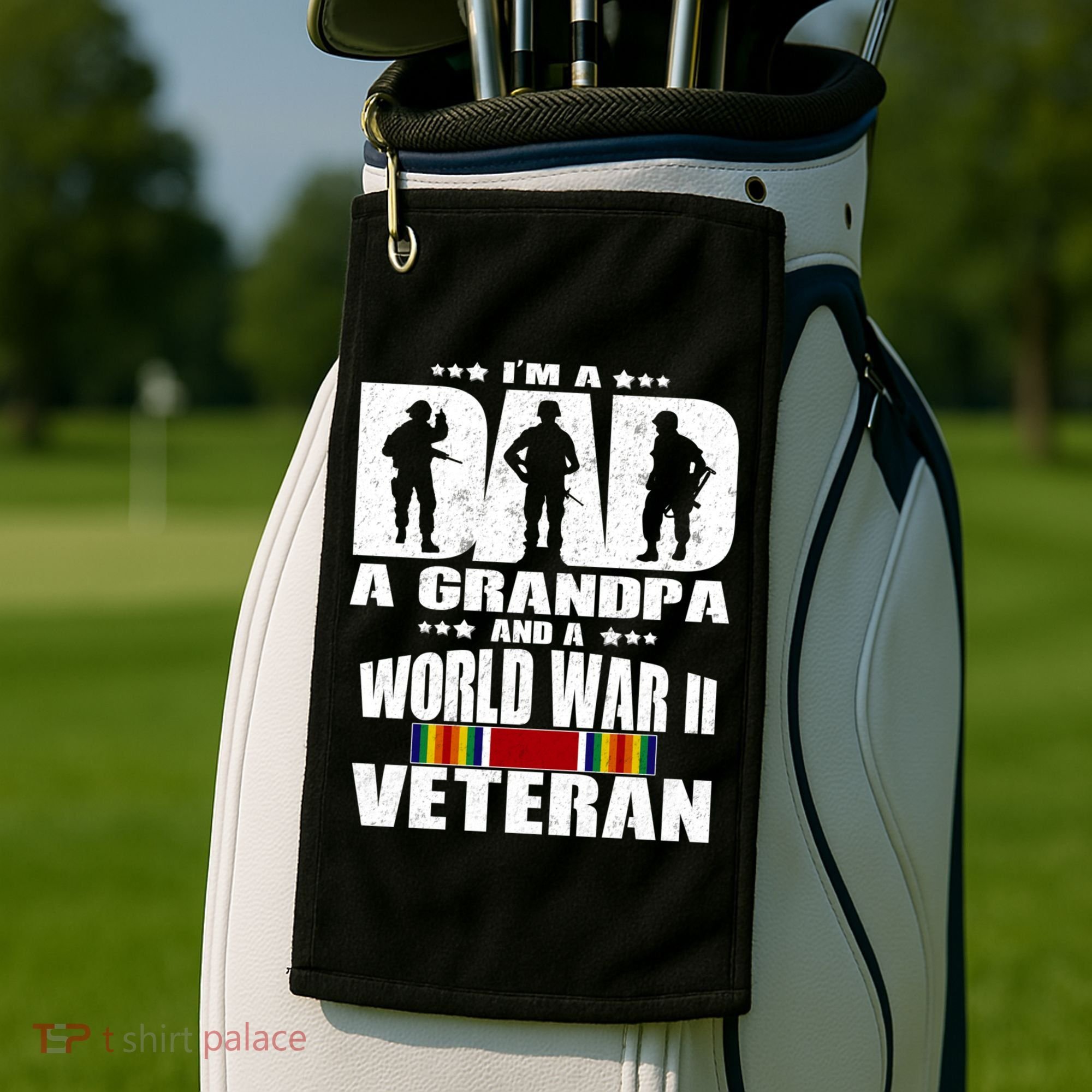 A Dad A Grandpa And A World War 2 Veteran Gift Golf Towel
