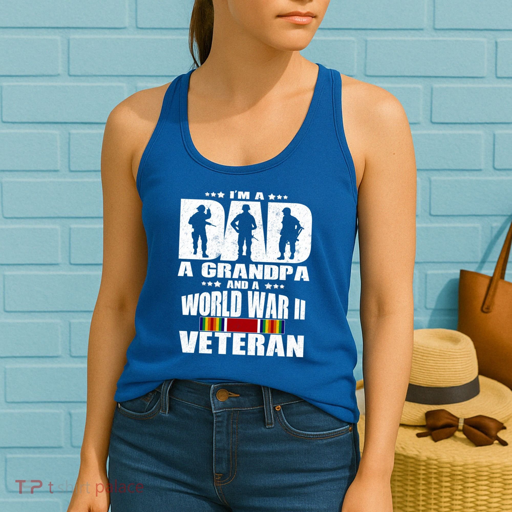 A Dad A Grandpa And A World War 2 Veteran Gift Women's Tank Top