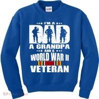A Dad A Grandpa And A World War 2 Veteran Gift Kids Sweatshirt thumb 0