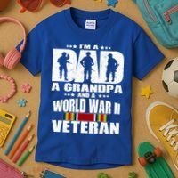 A Dad A Grandpa And A World War 2 Veteran Gift Kids T-Shirt thumb 3