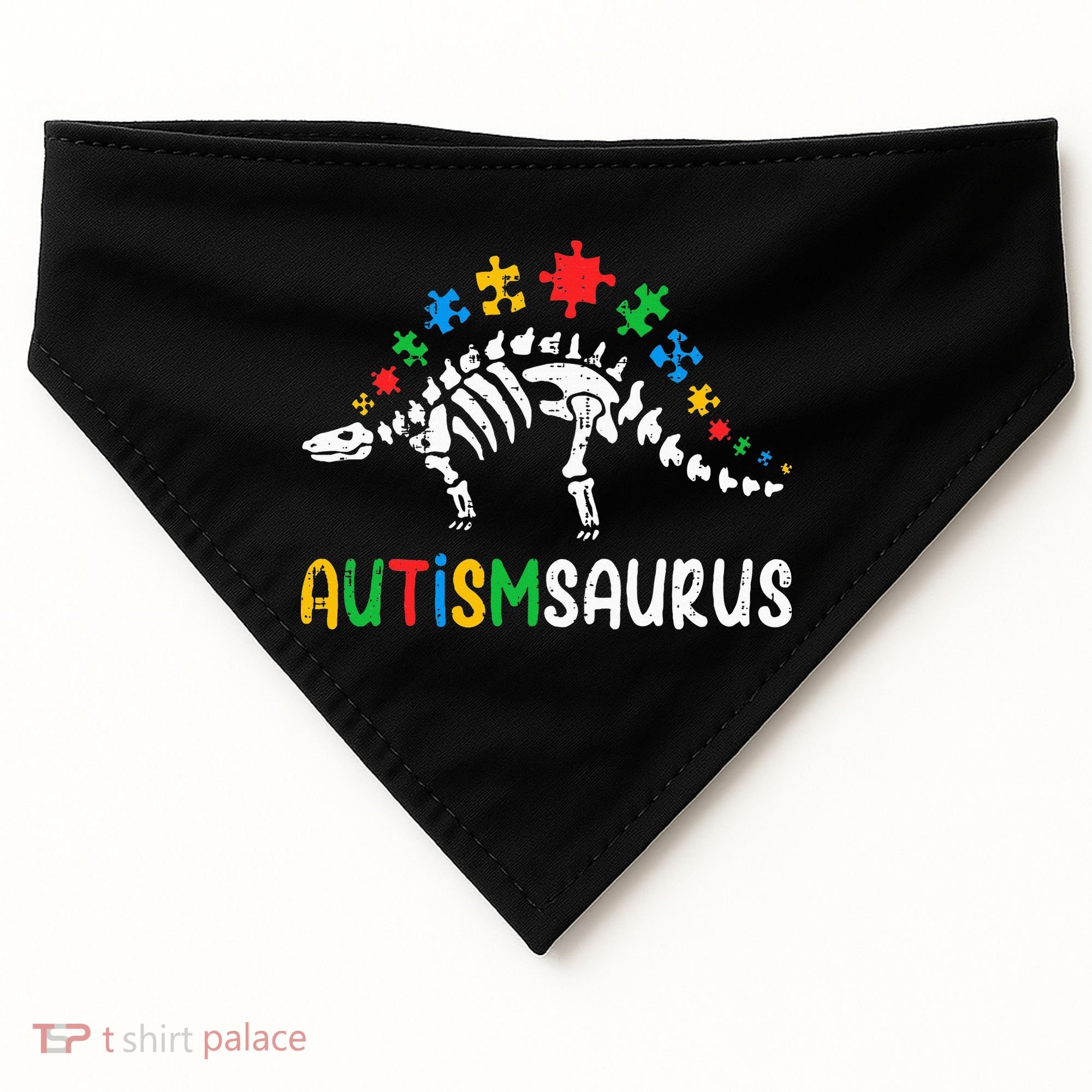 Autismsaurus Dinosaur Autism Awareness USA-Made Doggie Bandana