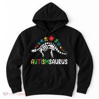 Autismsaurus Dinosaur Autism Awareness Hoodie thumb 0
