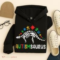 Autismsaurus Dinosaur Autism Awareness Hoodie thumb 4