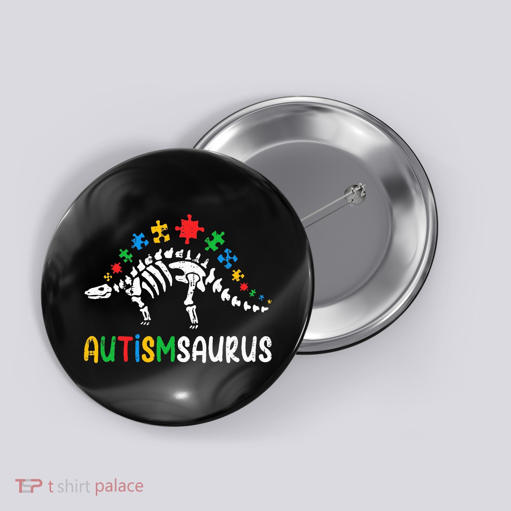 Autismsaurus Dinosaur Autism Awareness Button