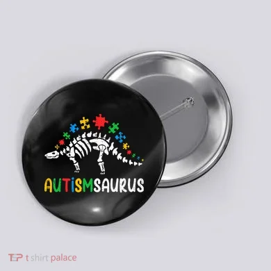 Autismsaurus Dinosaur Autism Awareness Button