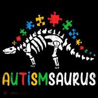 Autismsaurus Dinosaur Autism Awareness Button thumb 1