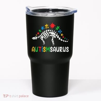 Autismsaurus Dinosaur Autism Awareness Tumbler