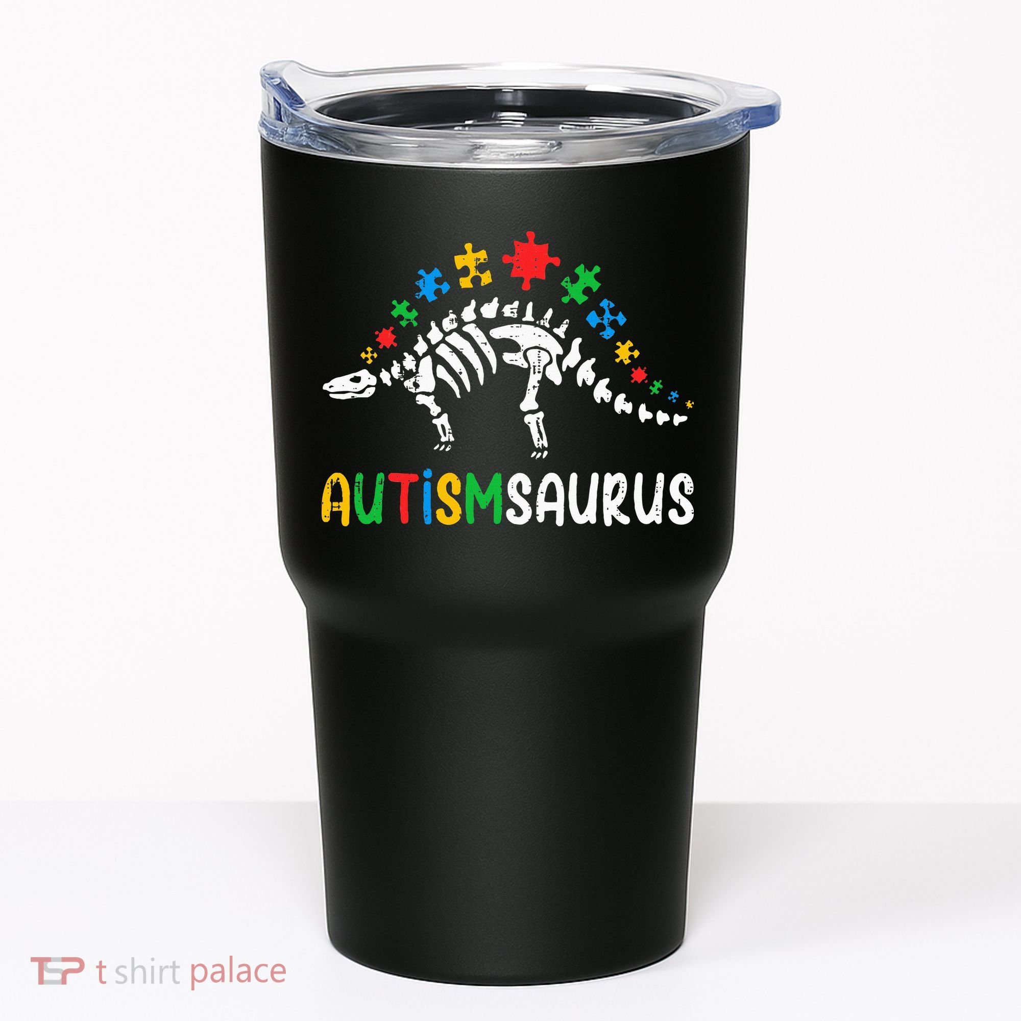 Autismsaurus Dinosaur Autism Awareness Tumbler