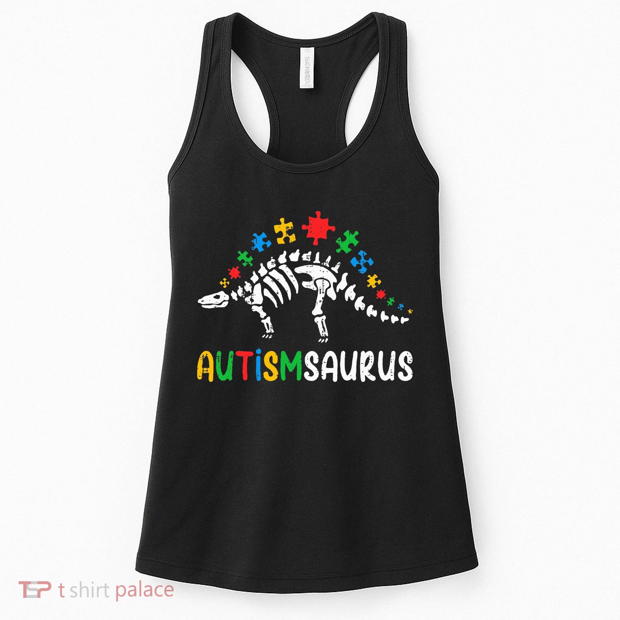 Autismsaurus Dinosaur Autism Awareness Women's Tank Top