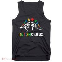 Autismsaurus Dinosaur Autism Awareness Tank Top thumb 0