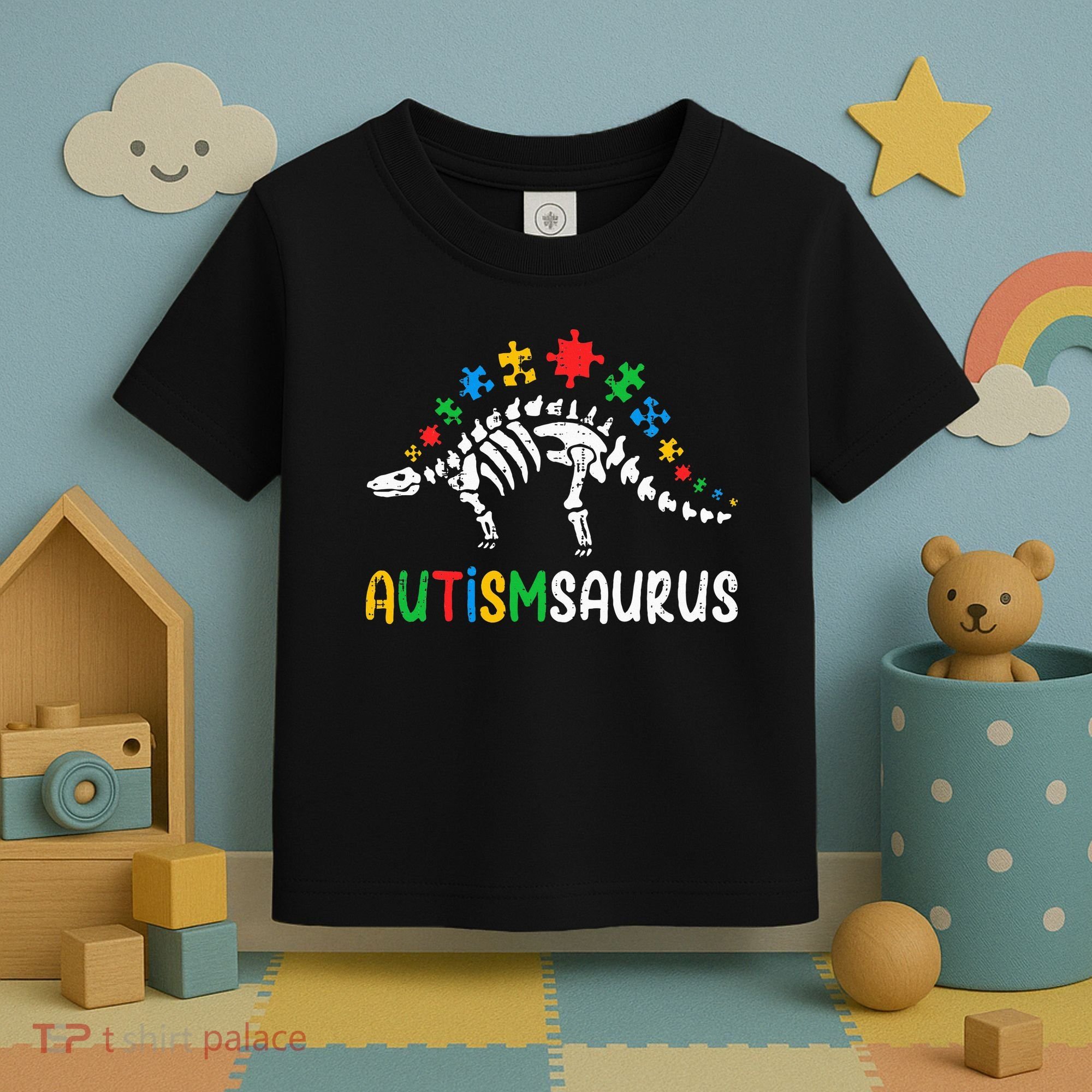 Autismsaurus Dinosaur Autism Awareness Toddler T-Shirt