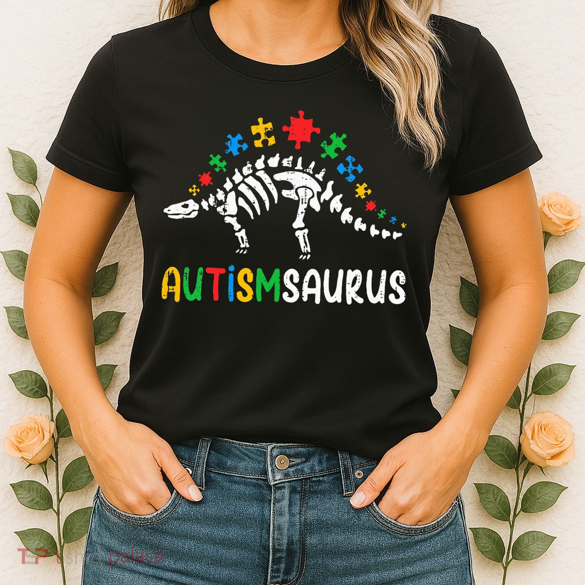 Autismsaurus Dinosaur Autism Awareness Women's T-Shirt